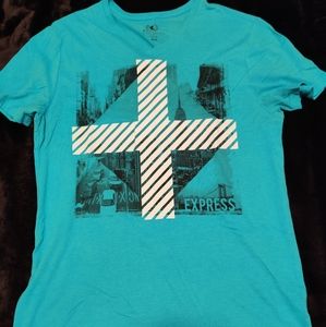 Men's Medium Express V-Neck Graphic Tee